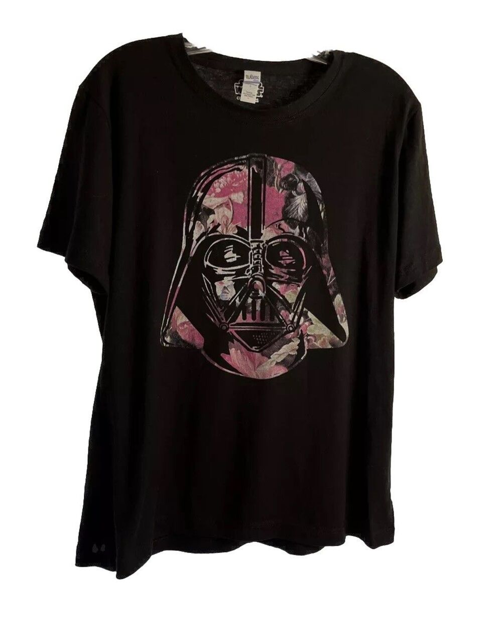 Star Wars Darth Vender T-shirt Size L Juniors Floral Galaxy Casual Wear